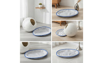 2 Pieces Oval Cat Litter Mat Wipe-Clean Litter Box Mat Waterproof Scatter Control Pad Washable for Cats