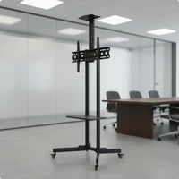 TV Stand on Wheels Universal Fit Mobile TV Stand No Required for Businesses, Educators, Conference Room, Classroom, Exhibition Show