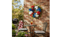 Long-Lasting Independence Day Door Decoration Lifelike Appearance Patriotic Wreath Artisanal Patriotic Floral Wreath No Maintenance for Independence Day