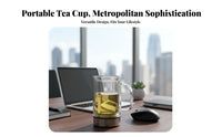 Tea Infuser Cup with Handle Large Capacity Portable Tea Separation Bottle Leak-Resistant Seal Double Wall Glass Tumbler for Men, Adults, Travel, Car