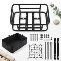 Rear Bike Basket with Liner Heavy Duty Rear Cycle Basket with Liner Deep for Commuters