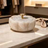 Marble Storage Box with Lid Elegant Marble Decorative Box with Lid Compact for Tabletop