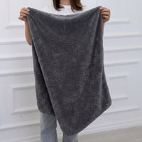 Thick 500GSM Microfibre Cloth, 40cm x 40cm Car Drying Towel with Serged Edges, Absorbent Coral Fleece for Car Washing and General Cleaning