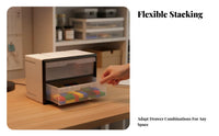 Drawer Storage Cabinet Transparent Drawers Modular Parts Cabinet Black Frame