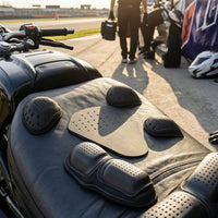 5 Pieces Perforated Hard-Shell Back and Limb Guards Ventilated Motorcycle Back Protector Set Tapered Motorcycle Protective Gear Pad Set Breathable for Motorcyclists