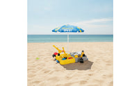 Outdoor Sand and Water Table with Umbrella Shaded Water Play Table with Excavator Summer Toy Divided for Backyard