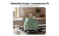 3L Stainless Steel Kettle European Design Whistling Tea Kettle Stovetop Water Boiler Clear Whistle Notification Traditional