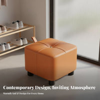 Stackable Design Upholstered Cube Pouf Versatile Use Low Stool Sturdy Frame Home Furniture Modern Design for Homeowners, Apartment Dwellers, Living Room, Entryway, Small Areas, Bedroom