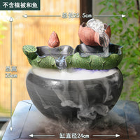 招财客厅流水摆件循环水风水轮室内客厅茶室桌面小水景喷泉小鱼缸
