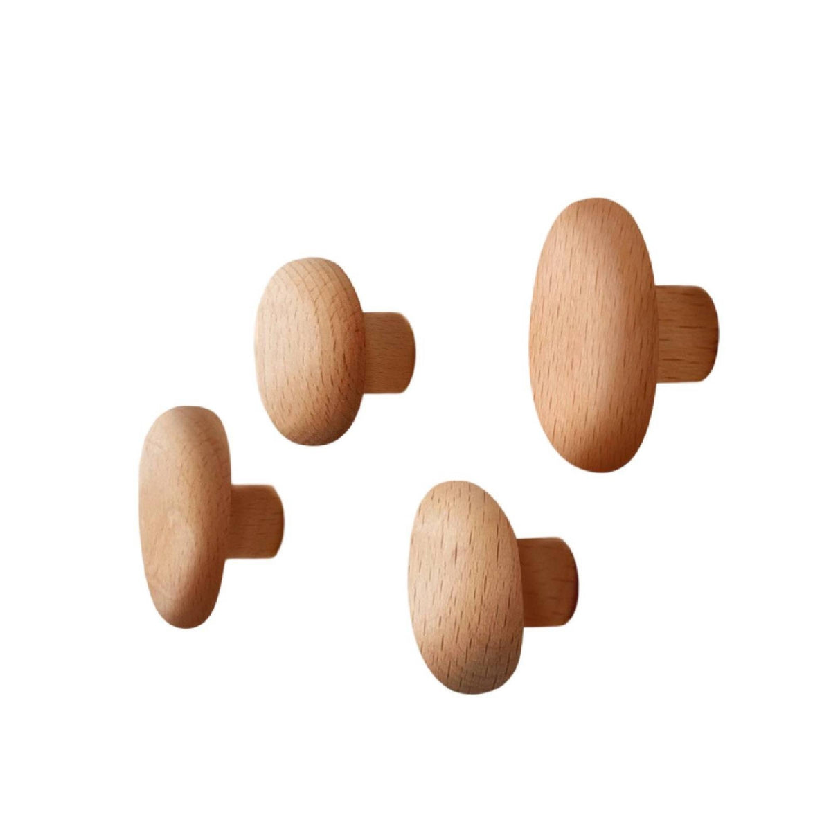 4 Pieces Wooden Wall Hooks