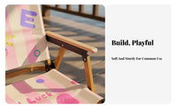 Foldable Design Cartoon Print Frog Chair Lightweight Outdoor Equipment Stable & Sturdy Portable Seat Breathable Material for Beachgoers, Picnickers, Camping, Picnics, Beach, Backyard