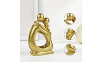 Resin Pen Holder Modern Couple Figurine Sculpture for Office Desk