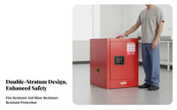 Fire-Resistant Resistant Cabinet 3-Point Locking System Fire Resistant Cabinet Double Walled Steel for Lab Technicians, Lab Facility, Workshop, Garage