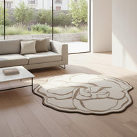 Easy to Clean Irregular Flower Shaped Rug Washable Irregular Flower Rug Ultra Soft Blossom Pattern Floor Mat Non-Slip Backing for Bedroom
