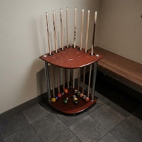 8-Hole Cue Stand Space-Saving Billiard Cue Rack Double-Layer Sports Storage for Indoor