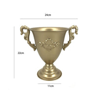 Pedestal Vase with Handles Shiny Pedestal Urn Reflective for Home Entryways