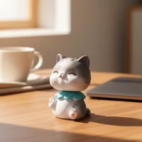 Shaking Head Car Dashboard Cat Decoration Adorable Design Dashboard Cat Ornament Easy to Install for Children