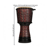 Natural Drumhead Djembe Drum Carved Wood Rope Tuned Goblet Drum Artisan-Made Percussion Instrument for Music Teachers