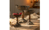 Pedestal Fruit Tray Vintage-Influenced Fruit Bowl with Pedestal Openwork Decorative Holder with Bird for Decorators, Dining Table, Entryway