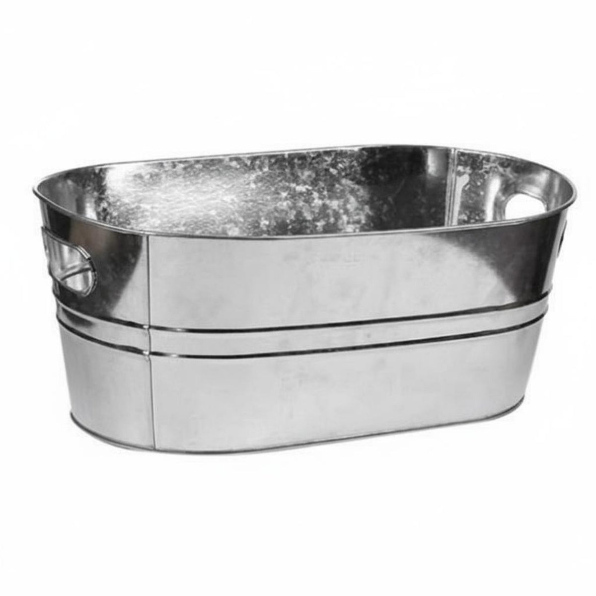 Galvanized Metal Ice Container Multipurpose Oval Metal Ice Container Galvanized Beverage Tub With Handles Oval Drink Chiller