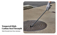 Heavy Duty Manhole Cover Hook Long-Lasting Steel Construction Manhole Cover Lifter High Load Capacity for Maintenance Personnel, Warehouses