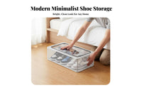 Space Saving Foldable Shoe Box Dustproof Clear Shoe Box Dust Complimentary for Sneakerheads, Homeowners, Under Bed, Entryway, Dorm Room