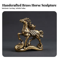 Intricate Details Chinese Astrological Horse Ornament Artisanally Made Feng Shui Wealth Horse Compact Design for Living Room, Office