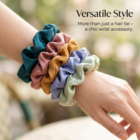30 Pack Satin Scrunchies for Women, Solid Color Hair Scrunchie Set for Ponytails and Buns, Soft Elastic Ties for Girls 6cm