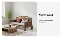 Modern Chinese Design Wooden Frame Couch and Armchair Set full Wood Construction Living Room Furniture Easy Assembly Lounge Suite for Apartment Dwellers, Homeowners, Families, Reception Hall, Study
