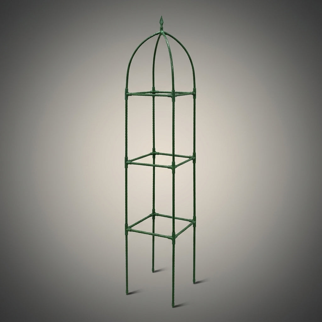 Garden Trellis for Climbing Plant Support, Sturdy Obelisk for Raised Garden Bed and Tomato Cage, 11mm Thick Steel for Potted Plants, 1 Pack