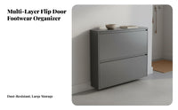 Space-Saving Slim Tip-out Shoe Cabinet Large Capacity Narrow Tilting Shoe Storage Dust-Proof Narrow Entryway Cabinet Minimalist Design for Apartment Dwellers, Homeowners, Families, Hallway, Small Areas, Living Room, Bedroom