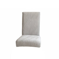 Stretch Chair Cover Leaf Pattern Jacquard Chair Cover Slipcover with Elastic Bottom Full-Coverage for Dining Room, Home Refresh