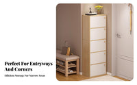Space-Saving Tipping Shoe Cabinet Large Capacity Narrow Multi-Tier Locker Easy to Assemble Household Furniture Flip-down Drawers for Apartment Dwellers, Homeowners, Entryway, Small Areas, Hallway, Mudroom