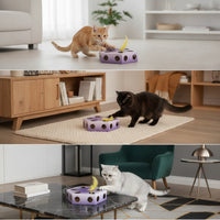 Interactive Cat Toy Box with Feather Electronic Hexagonal Cat Puzzle Box Automatic Indoor for Cats, Kittens, Home, Living Room