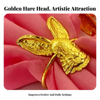 Elegant Hare Napkin Holder Elegant Design Gold Easter Napkin Buckle Sturdy Alloy Metal Hare Holder for Party Hosts, Restaurant Owners