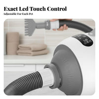Adjustable Temperature Pet Hair Dryer Quick Drying High Velocity Pet Dryer Low Noise Dog Grooming Blower 2100W Power for Professional Groomers