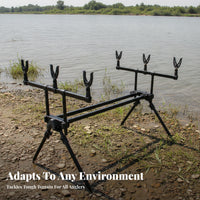 Aluminum Alloy Fishing Rod Tripod Stand Quick-Fold Folding Fishing Rod Stand Adjustable with Carrying Bag