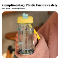 Straw Water Bottle Food Grade Material Portable Drink Cup Tumbler with Lid and Straw for Children, Students, Daily Use, Outdoor, Home