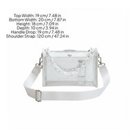 Waterproof Clear Chain Crossbody Bag Double Strap Design Transparent PVC Purse Snap Closure Mini Jelly Phone Bag for Women, Girls, Beach, Concerts, Festivals