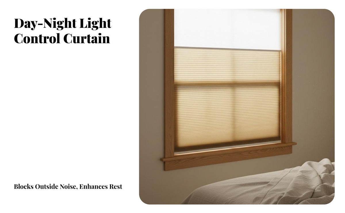 Day and Night Cellular Shade Heat Insulation No Drill Cellular Shade Damage-Complimentary Mounting Blackout Shade Light Control