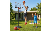 Rectangular Backboard Portable Basketball Stand Metal Frame Adjustable Basketball Hoop Netted Rim Sports Equipment