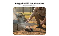 Multi-Functional Portable Campfire Grill Easy Storage Detachable Cooking Grate High Temperature Resistant for Picnickers, Outdoor, Backyard