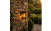 Flame-Effect Lantern with Carrying Handle Decorative Hanging Solar Lantern Weatherproof Portable for Courtyard