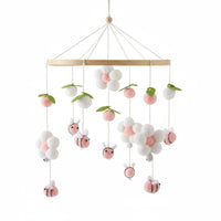 Nordic Design Flower Bee Mobile Nature Themed Bee Crib Mobile Soothing Bells Baby Bed Chime Soft Sound for Newborns