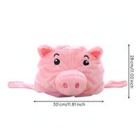 Stuffed Pig Costume Headpiece Tie Straps Piglet Headwear