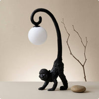 Black Monkey Table Lamp Curved Arm Monkey Lamp Modern Minimalist Home Lighting Tabletop