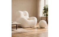 Soft Lamb Fleece Sofa Chair Skin-Friendly Single Sofa Chair Breathable Seating Furniture No Assembly Required for Living Room