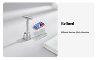 Zinc Alloy Body Adjustable Safety Razor Rust-Proof Double Blade Safety Razor Easy to Clean Manual Shaver Long-Lasting for Eco-Conscious Consumers, Adults, Women, Travel, Bathroom, Home