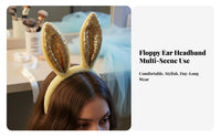 Soft Hare Ears Headband Japanese Design Soft Hare Ear Headband Furry Hare Ear Hairband Cute Design for Parties