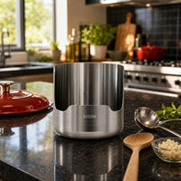Stainless Steel Utensil Holder Compact Utensil Holder with Cutout Rust-Resistant for Cooktop Side